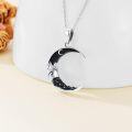 wholesale 925 Sterling Silver Black Enamel Crescent Moon Cremation Jewelry Keepsake Urn Pendant Necklace for Ashes-0-4