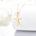 wholesale 14K Gold Simple Cross Pendant Necklace for Women - Elegant Religious-0-4