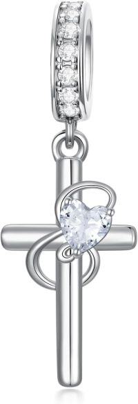 wholesale 925 Sterling Silver ABC Initial Cross Charm Pendant Beads for Bracelet-5-E