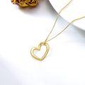 wholesale 14K Gold Open Heart Pendant Necklace for Women Minimalist Fine s for Her-0-7