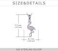 wholesale 925 Sterling Silver Pink Crystal Flamingo Pendant Necklace for Women-0-3