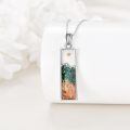wholesale 925 Sterling Silver Malachite & Agate Mountain Pendant Necklace for Women - Christmas Gifts-0-2