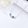 wholesale 925 Sterling Silver Blue Crystal Wave Starfish Sea Turtle Pendant Necklaces Health Longevity Gifts for Women-0-2