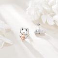 wholesale 925 Sterling Silver Rose Gold Plated Frog & Highland Cow Stud Earrings - Adorable Animal  for Her-0-4