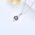 wholesale 925 Sterling Silver Evil Eye Pendant Necklace Blue/Purple/White/Multi Eyes Luck Amulet Ojo Turco  for Women Girls Daughter Mother-0-4
