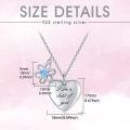wholesale 925 Sterling Silver Heart Pendant Necklace I am a child of god Blue Crystal Flower Charm Christian s for Women Girls-0-3