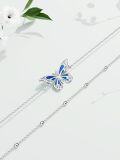 wholesale 925 Sterling Silver Butterfly Charm Link Bracelet Adjustable Nature Style Anklet for Women Anniversary Jewelry Birthday Gifts-0-4