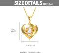 wholesale 18k Gold Heart Pendant Necklace with 18kt Gold Chain Fine Jewelry for Wife Mother's Day Gift 18 Inches-0-1