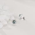 wholesale 925 Sterling Silver Green Moss Agate Stud Earrings-0-3