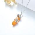 wholesale  925 Sterling Silver Reiki Healing Orange Crystal Necklace – 18 with Extender, 1.4 Pendant, Gift Ready-0-2