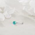 wholesale 925 Sterling Silver L-Shaped Nose Stud with Turquoise Stone for Women Men Nostril Piercing Jewelry-0-1