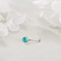 wholesale 925 Sterling Silver L-Shaped Nose Stud with Turquoise Stone for Women Men Nostril Piercing Jewelry-0-1