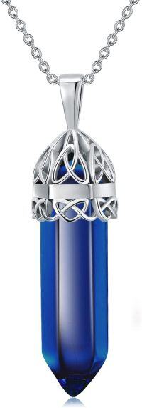 wholesale Sterling Silver Opal Irish Celtic Knot Pendant Necklace Unisex Gift-Celtic necklace-September