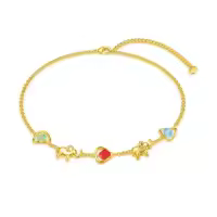 wholesale 925 Sterling Silver Birthstone Women s Anklet Bracelets Infinity Butterfly Evil Eye Turtle Pineapple Starfish Heart-Bracelet 7"-9"-Elephant Bracelet