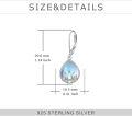 wholesale 925 Sterling Silver Lotus Flower Teardrop Opalite Hypoallergenic Leverback Earrings for Women and Girls-0-5