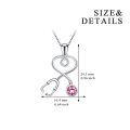 wholesale 925 Sterling Silver Pink Crystal Stethoscope Necklace for Doctors Nurses Medical Students - 18 Chain-0-2