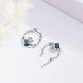 wholesale 925 Sterling Silver Blue Crystal Heart Crown Claddagh Huggie Hoop Earrings for Women Girls Sensitive Ears Irish s-0-3