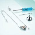 wholesale 925 Sterling Silver Butterfly Heart Charm Memorial Bracelet with Funnel and Screwdriver Tool Set-0-2