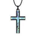 wholesale 925 Sterling Silver Cross Necklace With Abalone Shell-0-0