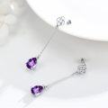 wholesale 925 Sterling Silver Purple Amethyst Celtic Knot Drop Earrings for Women-0-1