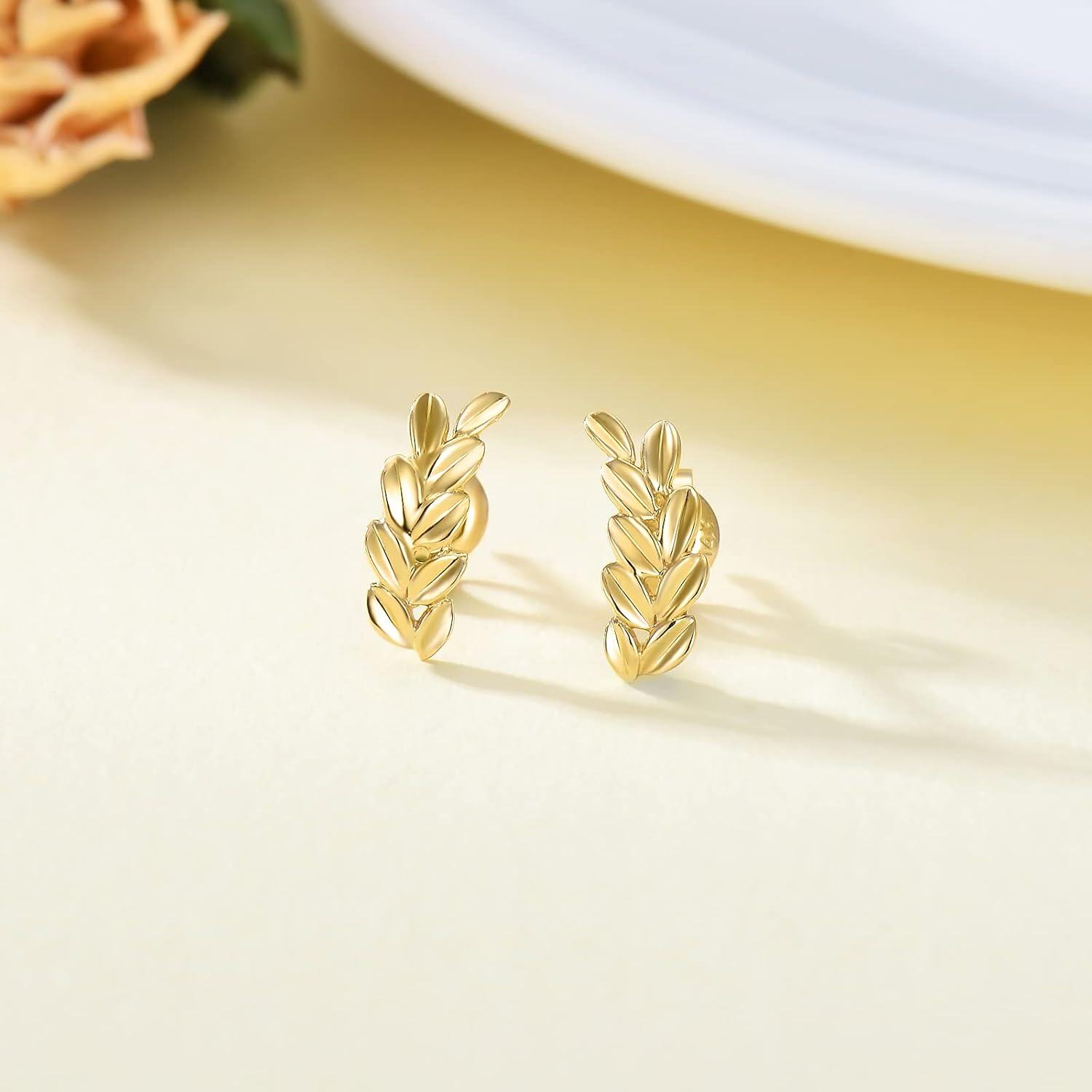 14K Gold Stone Stud Earrings for Women Real 14K Jewelry Gifts-0-2