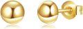 wholesale 18K Golden Solid 18K Gold Ball Stud Earrings - Small Round Ear Pins for Women (5 mm)-0-7
