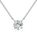TOUPOP 14K Gold Moissanite Necklace, 0.5-2ct Round Cut Solitaire-0-0