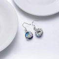 wholesale 925 Sterling Silver Blue Crystal Peacock Drop Earrings for Women Girls Gift Boxed-0-3