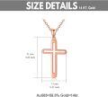 wholesale Solid 14K Gold Faith Cross Pendant Necklace for Women - 16 Chain Length-0-9