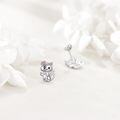 wholesale 925 Sterling Silver Cat Bowknot Heart Stud Earrings  for Girls and Women-0-2