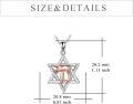 wholesale 925 Sterling Silver Star of David Pendant with Rose Gold Hebrew Letter Chai and Cubic Zirconia Cut Texture Design for Women Girls Judaica Gifts-0-2