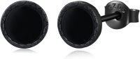 wholesale 925 Sterling Silver Round Black Onyx CZ Stud Earrings for Women and Men-A - Black Onyx (7 MM)