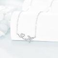 wholesale 925 Silver Airplane Necklace with Stone - Elegant Travel Jewelry Gift for Women, Hypoallergenic 0.88 Pendant, 16+2 Chain, Beautiful Packaging-0-2