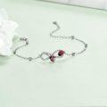 wholesale 925 Sterling Silver Infinity Love Red Black Crystal Charm Bracelet Gifts for Mom Daughter Sister Grandmother-0-1