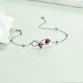 wholesale 925 Sterling Silver Infinity Ladybug Red Enamel Crystal Anklet For Women-0-1