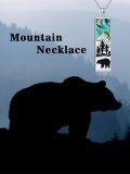wholesale 925 Sterling Silver Pendant with Turquoise and Abalone Shell - Mountain & Bear Design Necklaces for Women Nature Inspired Gifts-0-3