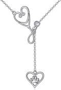 wholesale 925 Sterling Silver Stethoscope Heart Paw Print Nurse Lariat Y-Necklace for Women Girls-0-0