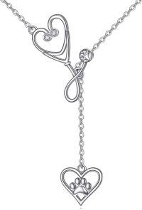 wholesale 925 Sterling Silver Stethoscope Heart Paw Print Nurse Lariat Y-Necklace for Women Girls-Veterinarian Gifts Stethoscope Necklace