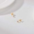 wholesale 10K Gold Round Natural Diamond Stud Earrings (1 ct tw F-G-SI2)-0-2
