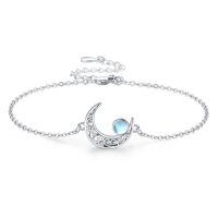 wholesale 925 Sterling Silver Moonstone Birthstone Moon Bracelet Butterfly Dragonfly Celtic Jewelry for Women-Moonstone-Silver