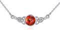 wholesale 925 Sterling Silver Ruby and Mustard Seed Celtic Knot Pendant Necklace for Women-0-5