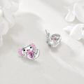 wholesale 925 Sterling Silver Elephant Heart Pink Crystal Stud Earrings Gift for Girls and Women-0-4