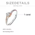 TOUPOP Sterling Silver D Color Vvs1 Moissanite Rings-0-3