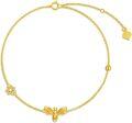 wholesale 14K Yellow Gold Bee & Daisy Flower Beaded Bracelet - Nickel-Free, Lead-Free, Hypoallergenic-0-0