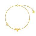 wholesale 14k Gold Bee And Flower Charm Bracelet With Moissanite-0-0
