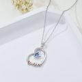 TOUPOP Sterling Silver & Stone Mom Daughter Sister Heart Butterfly Necklace-0-4