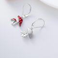 wholesale 925 Sterling Silver Red Mushroom Dangle Earrings for Women-0-5