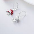 wholesale 925 Sterling Silver Red Mushroom Dangle Earrings for Women-0-5