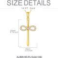 wholesale 14K Gold Infinity Cross CZ Pendant Necklace Religious s for Women-0-3