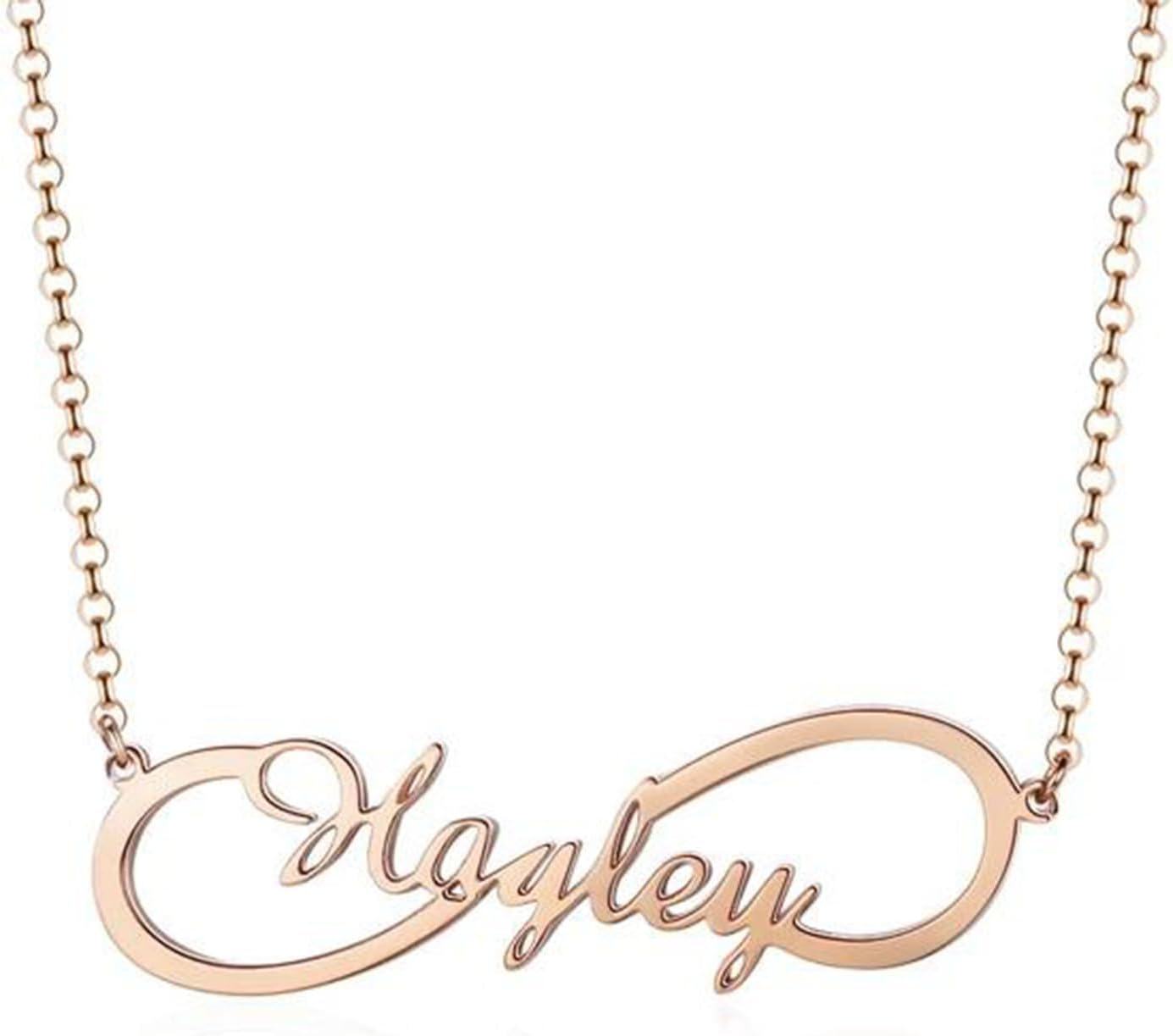 18K Gold Infinity Name Necklace for Women Fine Jewelry Gift-0-3